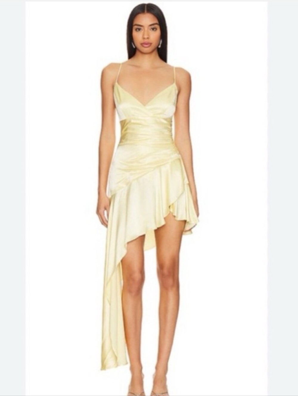 Bardot Yellow Asymmetrical Dress
